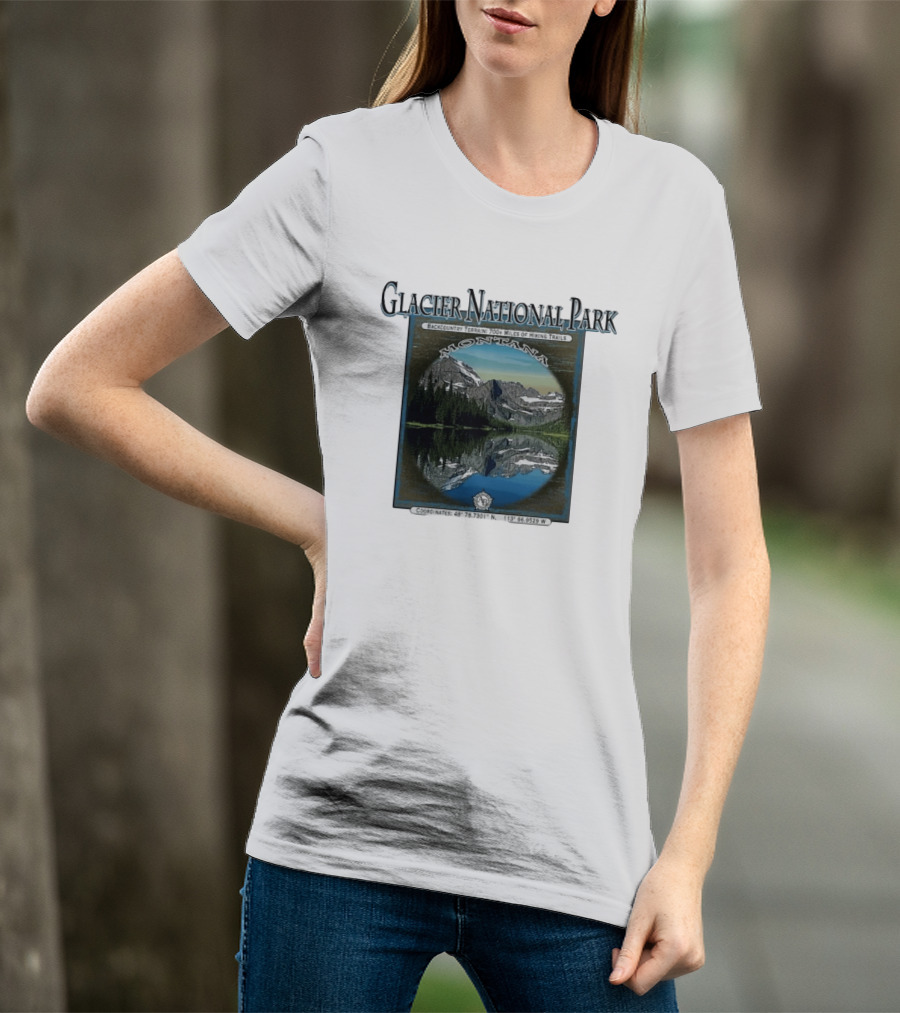 Glacier National Park Montana Backcountry Terrain 700 Miles Hiking Trails T-Shirt