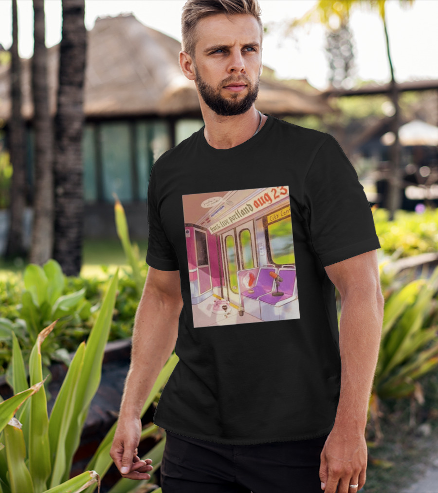 Fear& Live Portland Aug 23 Subway Scene With City Center Graffiti And Microphone T-Shirt