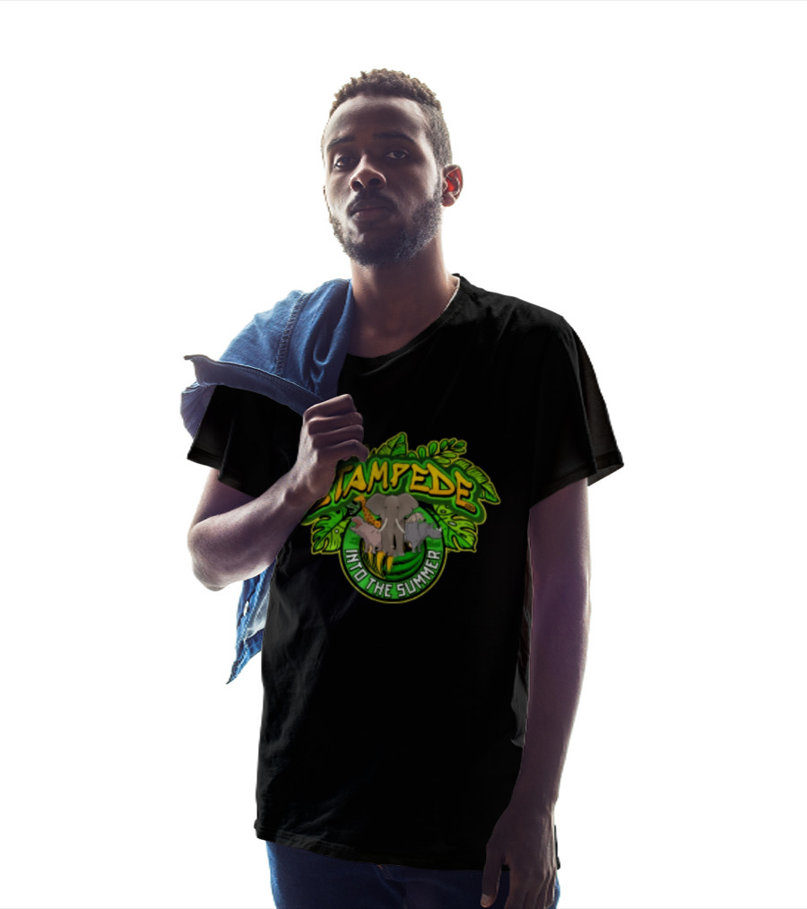Stampede Into The Summer Elephant Giraffe Hippo Tropical 2026 T-Shirt