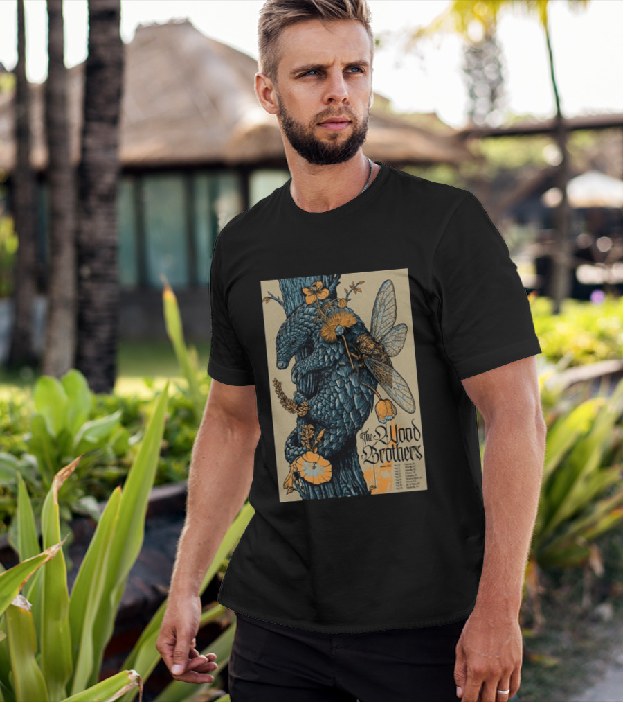 The Wood Brothers August 20 2026 Nashville TN Tour Pangolin And Cicada T-Shirt