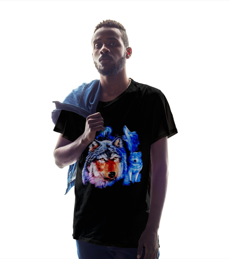 Wild Wolf Pack Moon Night Scene Nature Wildlife Wolves Howling T-Shirt