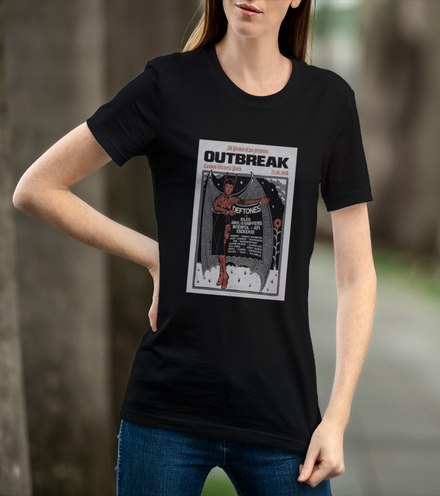 All Points East Presents Outbreak London Victoria Park 25.08.2026 Deftones Idles Amy Sniffers Interpol AFI Esdeekid T-Shirt