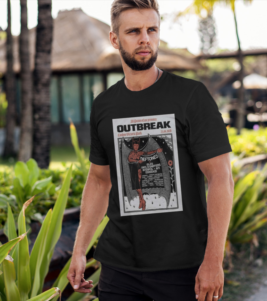 All Points East Presents Outbreak London Victoria Park 25.08.2026 Deftones Idles Amy Sniffers Interpol AFI Esdeekid T-Shirt