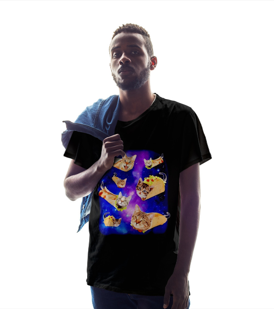Cats In Space With Tacos And Burritos Taco Cat Cosmic Adventure T-Shirt