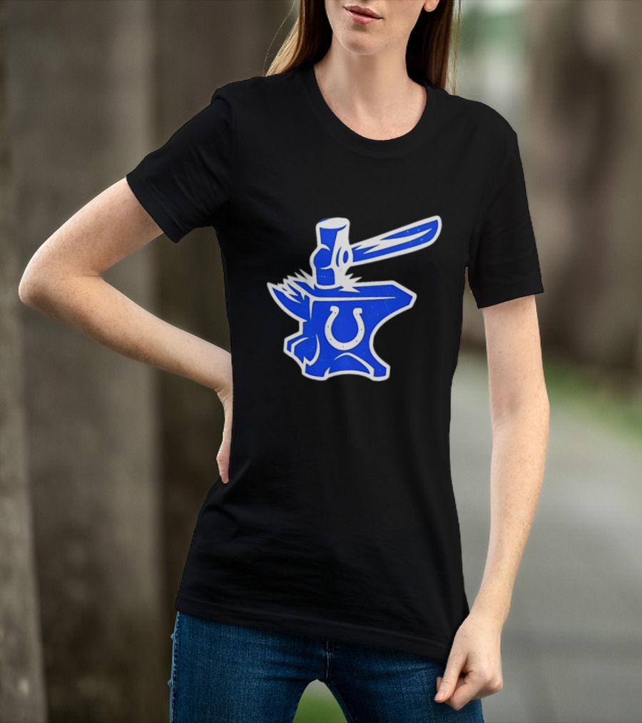 Indianapolis Colts Anvil Hammer Icon With Team Horseshoe T-Shirt