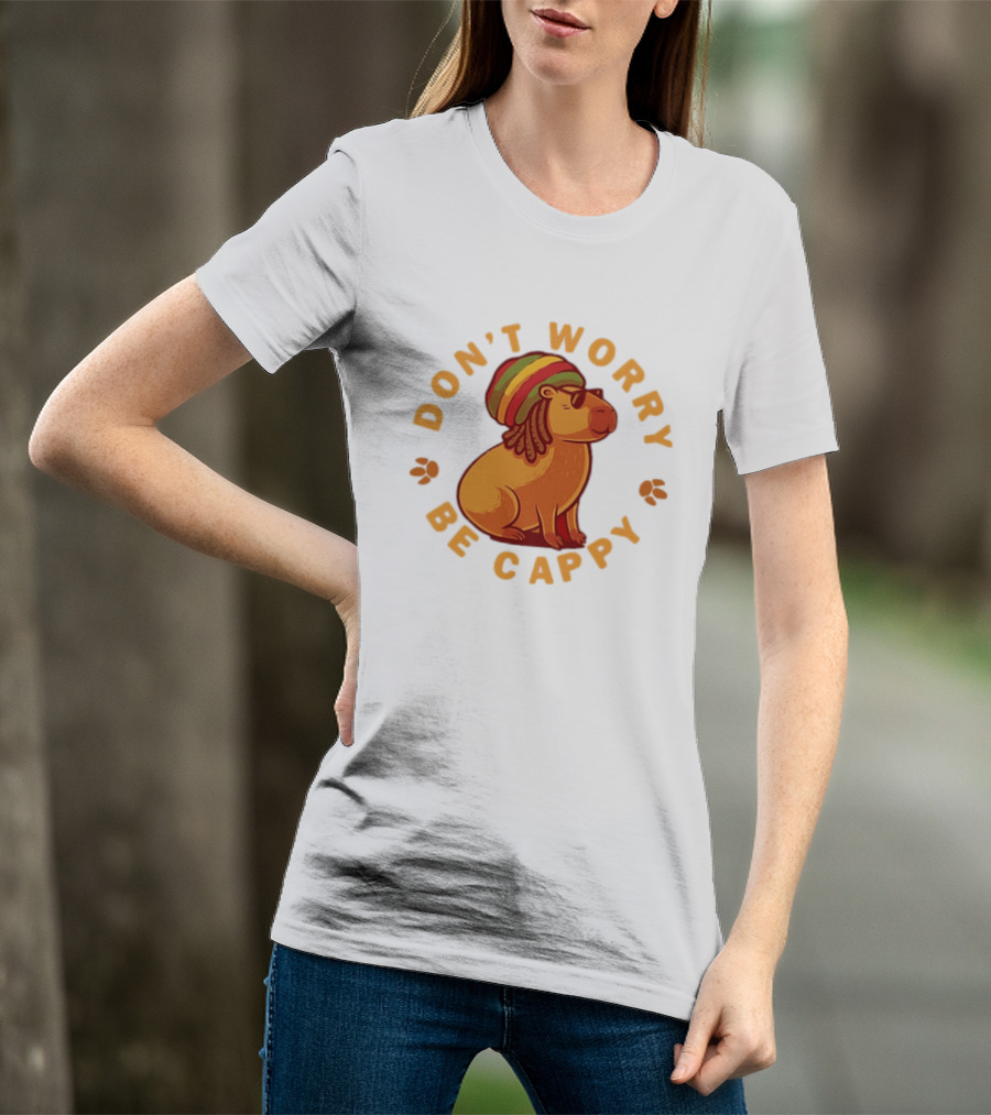 Don't Worry Be Cappy Reggae Rasta Capybara T-Shirt