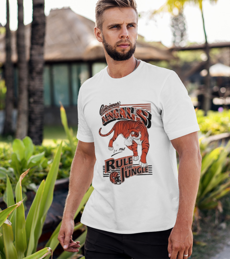 Cincinnati Bengals Rule The Jungle Tiger Graphic NFL Fan T-Shirt