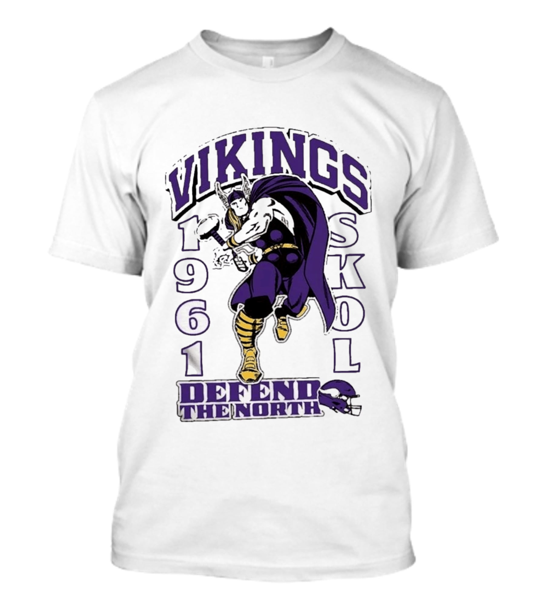 Vikings Skol 1961 Defend The North Thor Minnesota T-Shirt