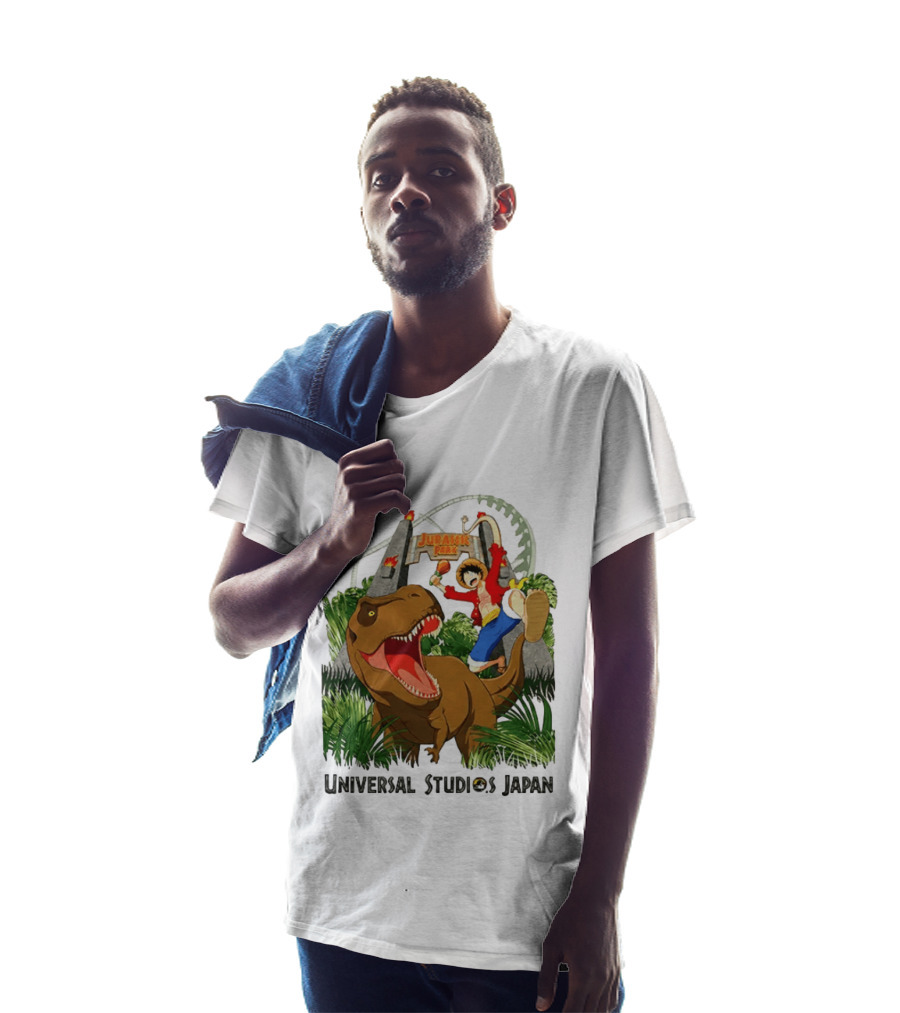 Universal Studios Japan One Piece Jurassic Park Luffy Riding Rex T-Shirt
