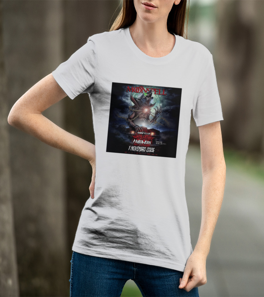 Moonspell Hard Club Data Extra 1 Novembro 2026 Halloween Concerto Especial Porto T-Shirt