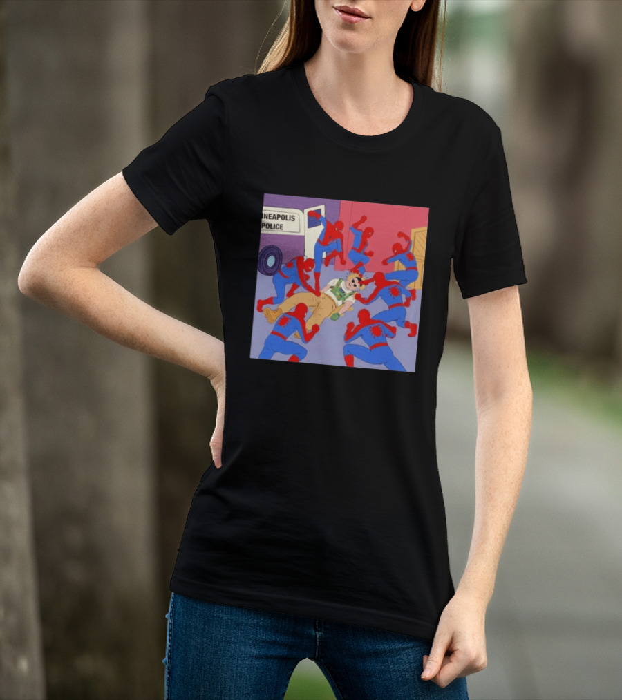 Spider Man Minneapolis Police Kicking Jake Lang T-Shirt