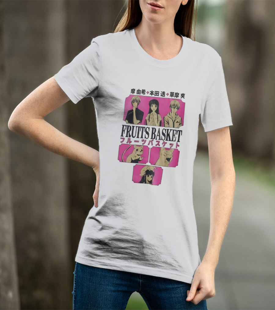 Fruits Basket Tohru Honda Yuki Sohma Kyo Sohma Characters Manga Art Japanese T-Shirt