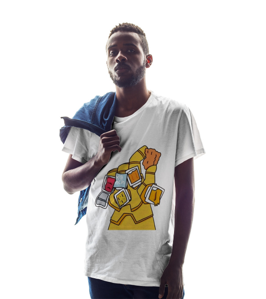 Infinity Gauntlet With Chicken Nugget And Sauce Containers Meme T-Shirt