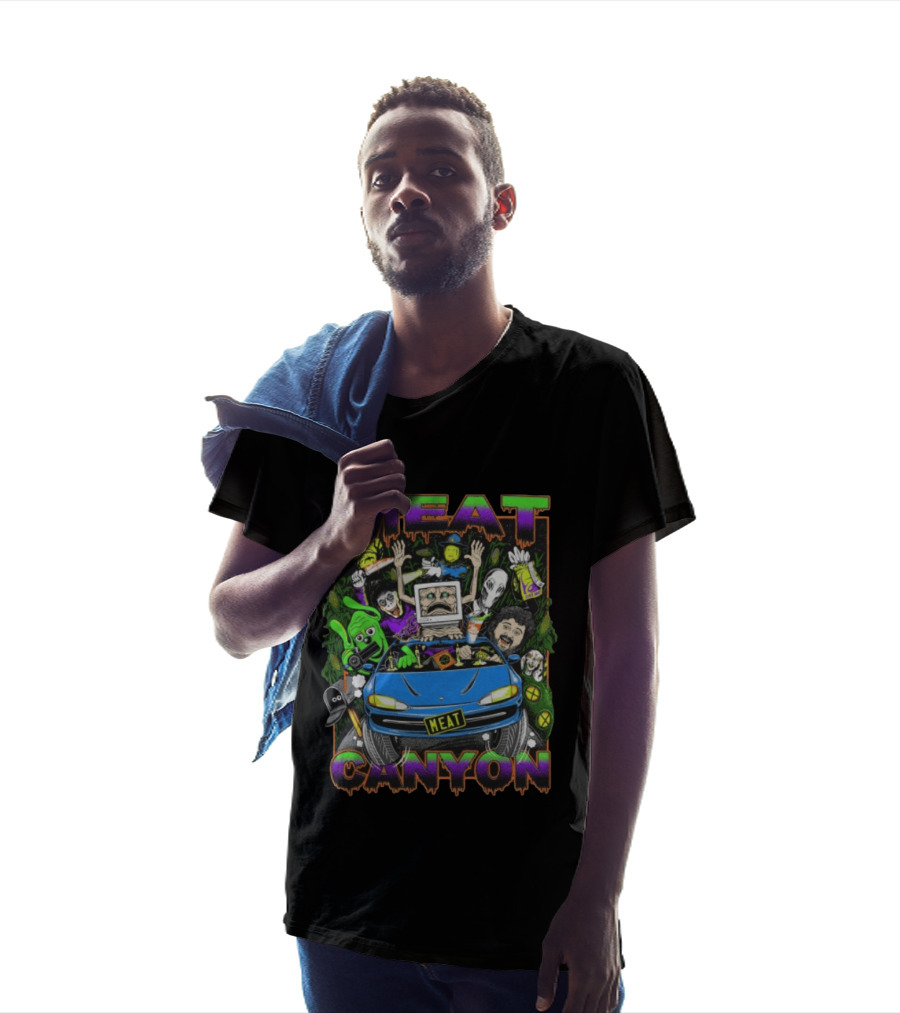 Meatcanyon The Journey Black Computer Car Adventure Characters T-Shirt
