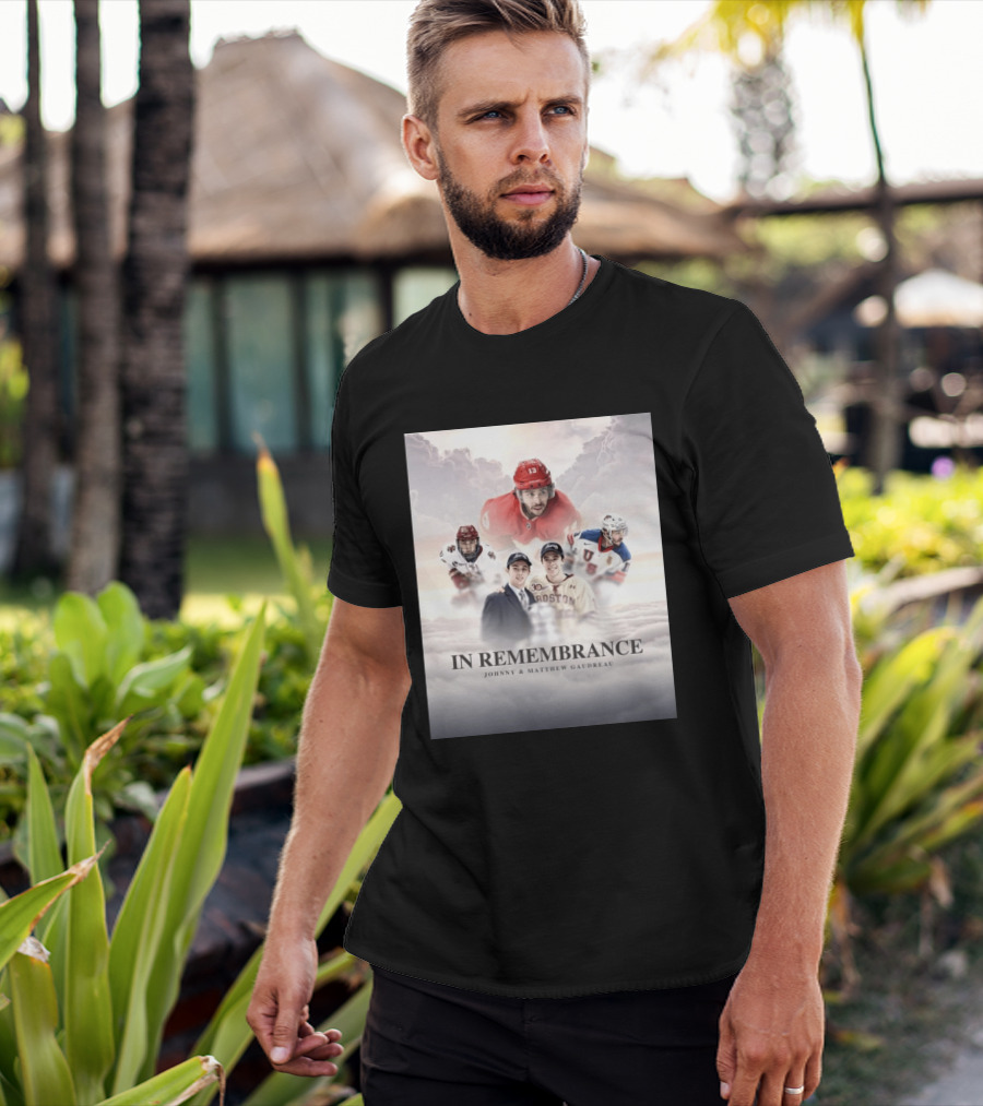 In Remembrance Johnny & Matthew Gaudreau Hockey Tribute With Boston And USA Jerseys T-Shirt