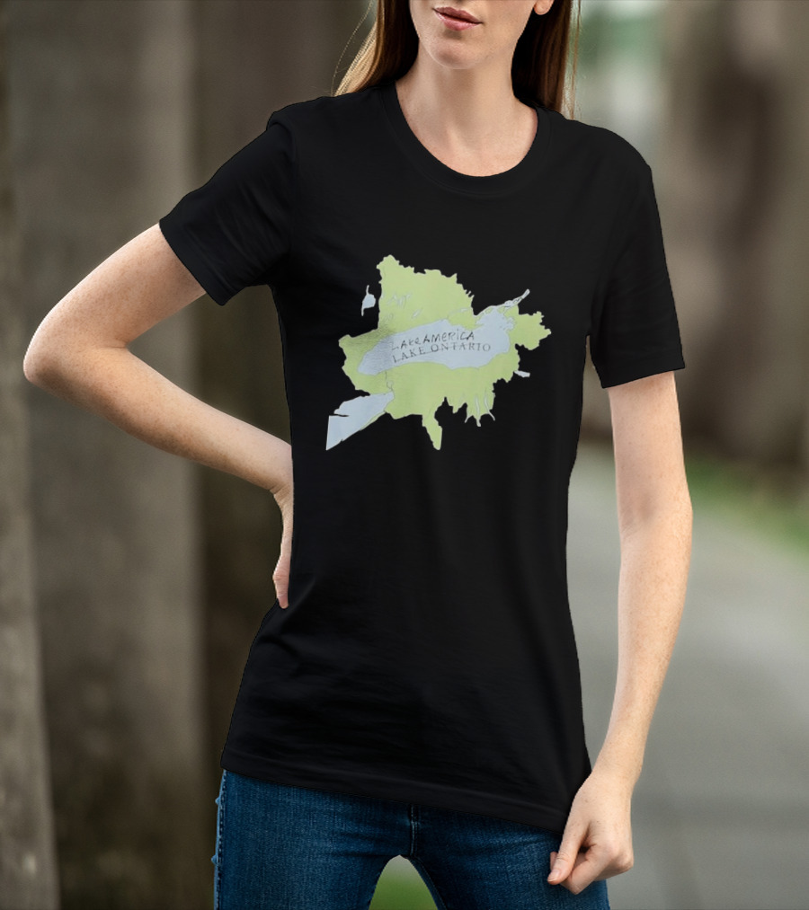 Lake America Lake Ontario Unique Map T-Shirt