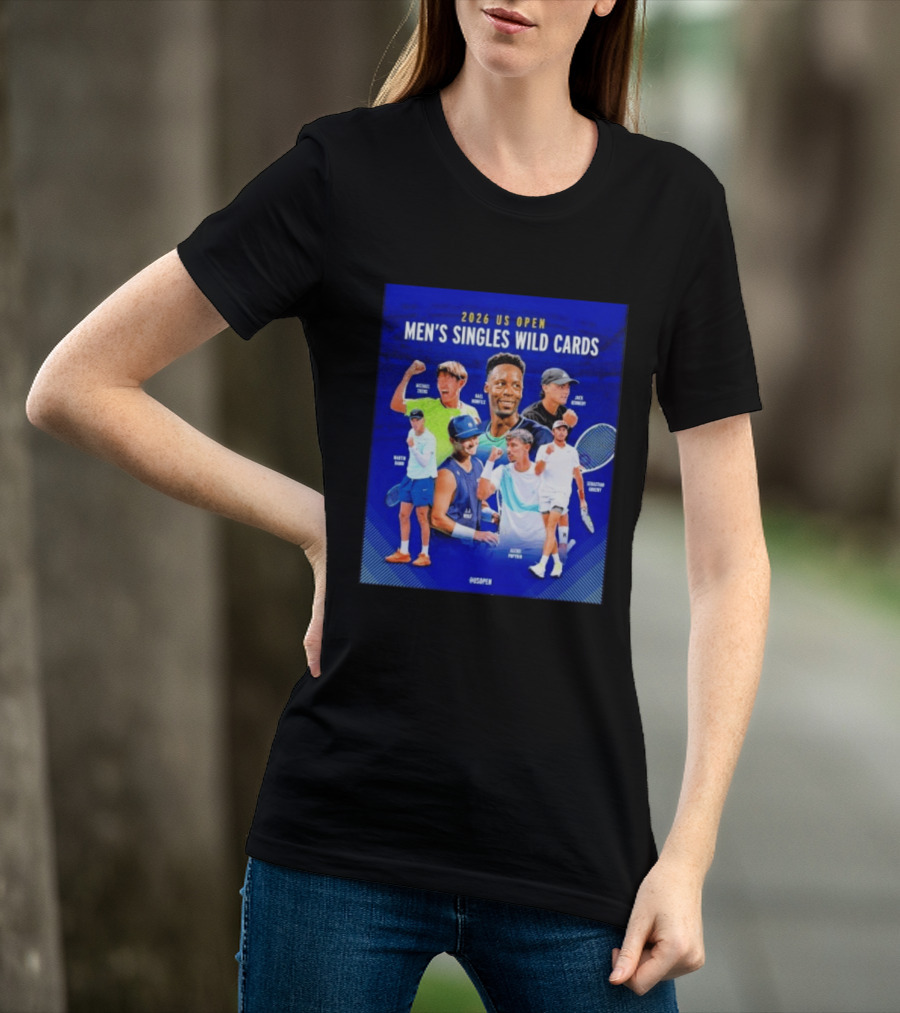 2026 US Open Men's Singles Wild Cards Michael Zheng Gael Monfils Jack Sock Martin Damm Alex Michelsen Ben Shelton Alexei Popyrin Dominic Stricker T-Shirt