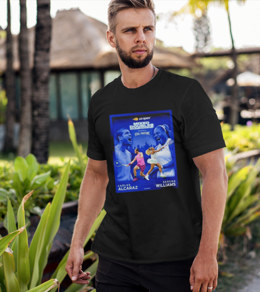 US Open Mixed Doubles Championship Carlos Alcaraz Serena Williams Vital Proteins T-Shirt