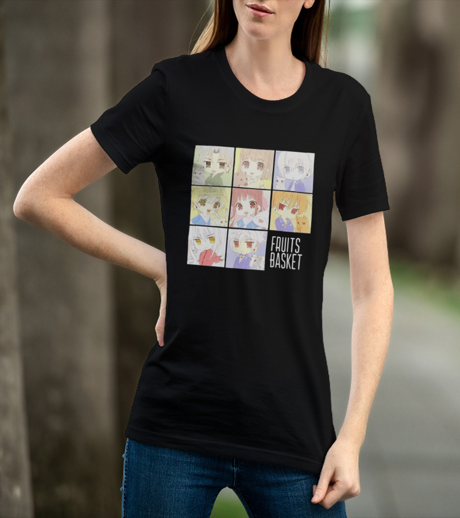 Fruits Basket Chibi Characters Grid With Cute Kawaii Anime T-Shirt