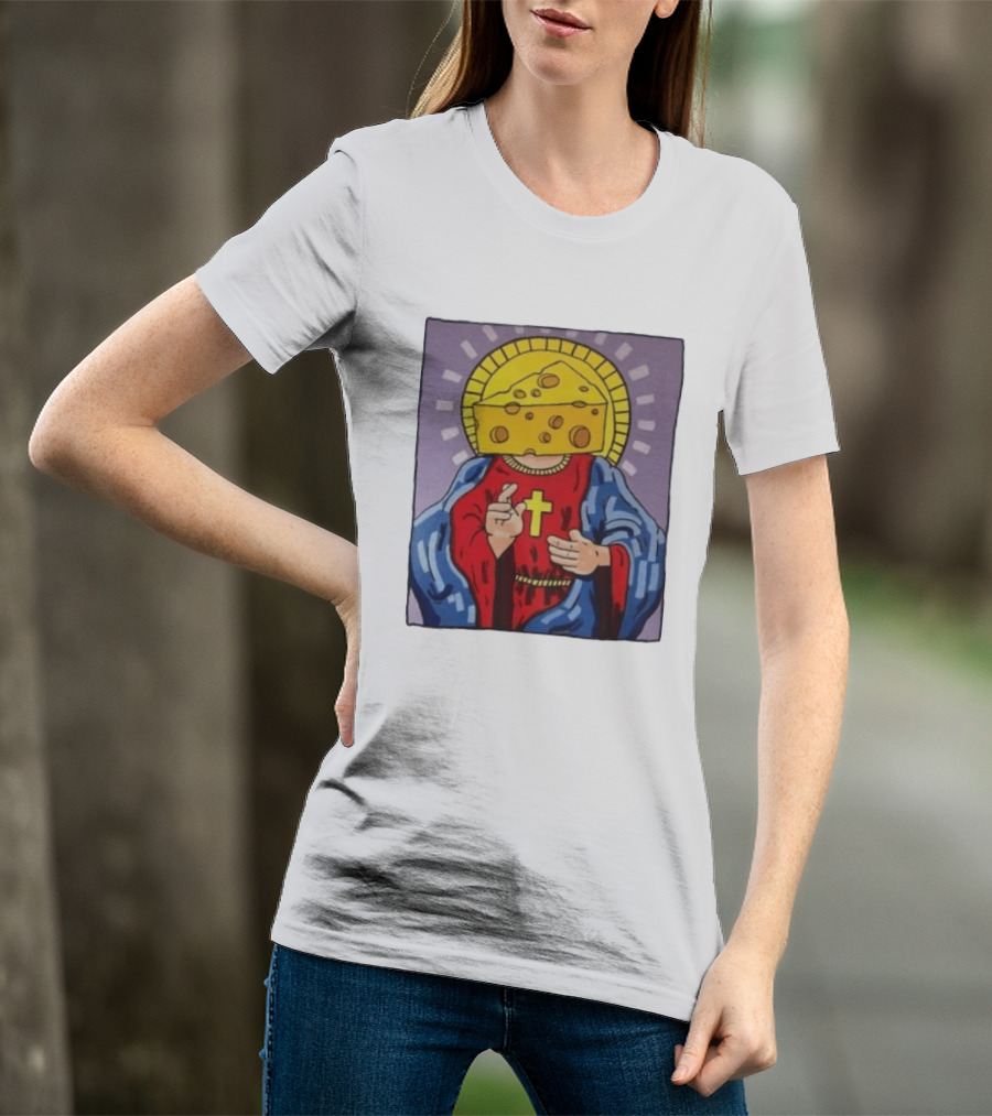 Cheesus Cheese Head Religious Pun Jesus T-Shirt