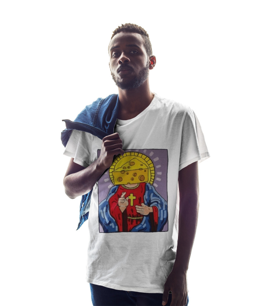 Cheesus Cheese Head Religious Pun Jesus T-Shirt