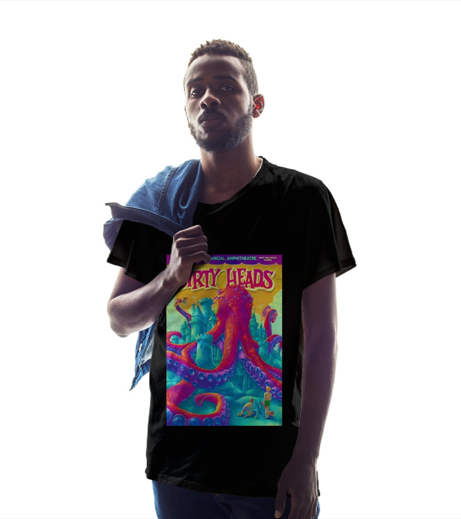 Dirty Heads August 30th 2026 IThink Financial Amphitheatre West Palm Beach Colorful Octopus And Castle T-Shirt