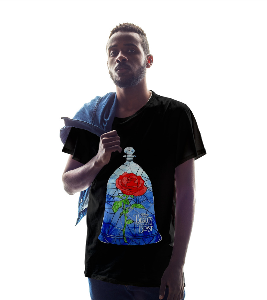 Disney Beauty And The Beast Stained Glass Rose Enchantment T-Shirt