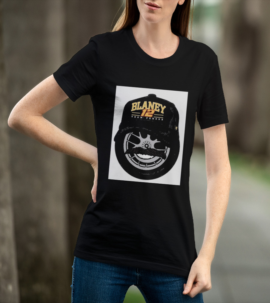 Blaney 12 Team Penske Mustache Racing Fan Gear T-Shirt
