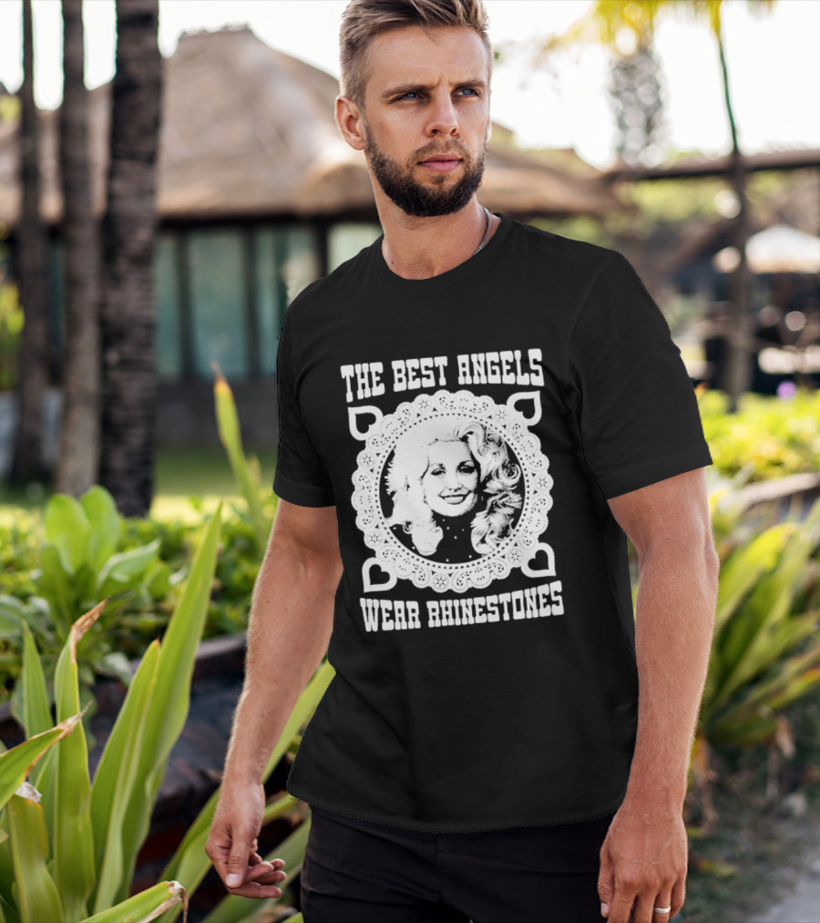 The Best Angels Wear Rhinestones Vintage Lace T-Shirt