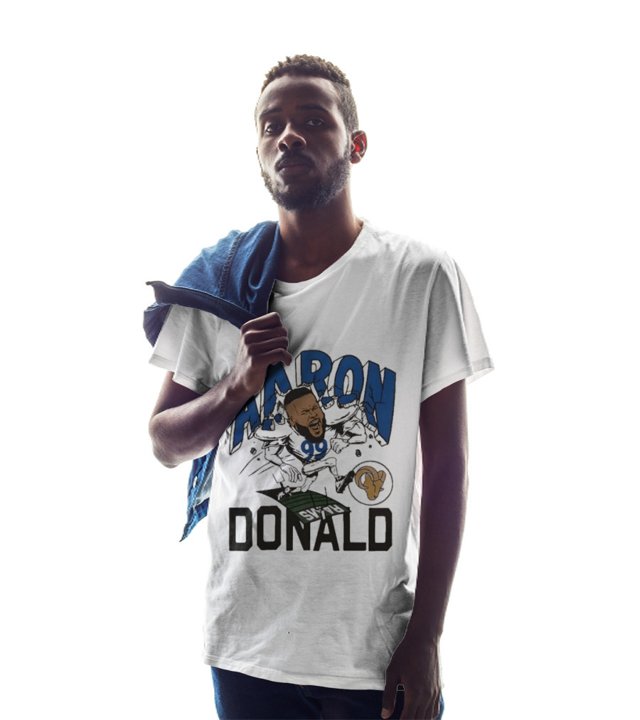 Los Angeles Rams Aaron Donald Caricature Artistry T-Shirt