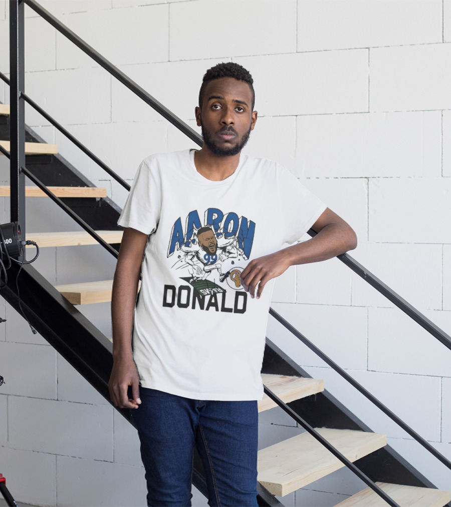 Los Angeles Rams Aaron Donald Caricature Artistry T-Shirt