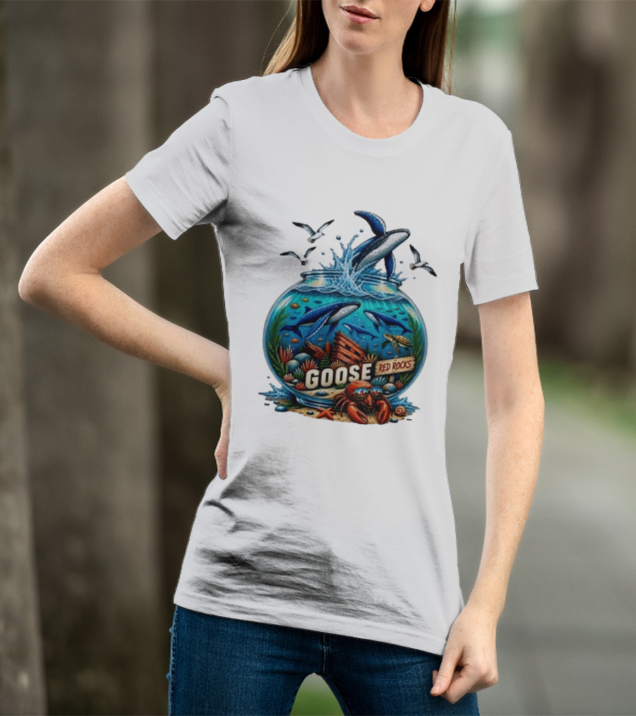 Goose Red Rocks Aquarium Whale Ocean Life Jam Band T-Shirt