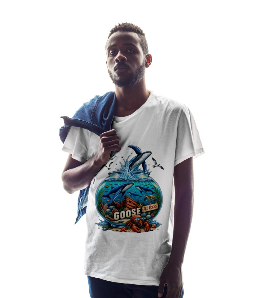 Goose Red Rocks Aquarium Whale Ocean Life Jam Band T-Shirt