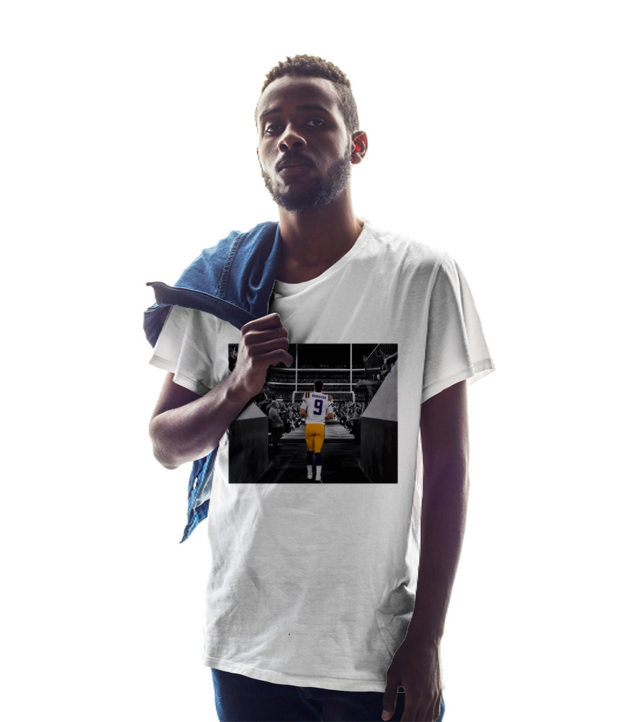 Joe Burrow 9 LSU Tigers Football Quarterback Stadium Entrance T-Shirt
