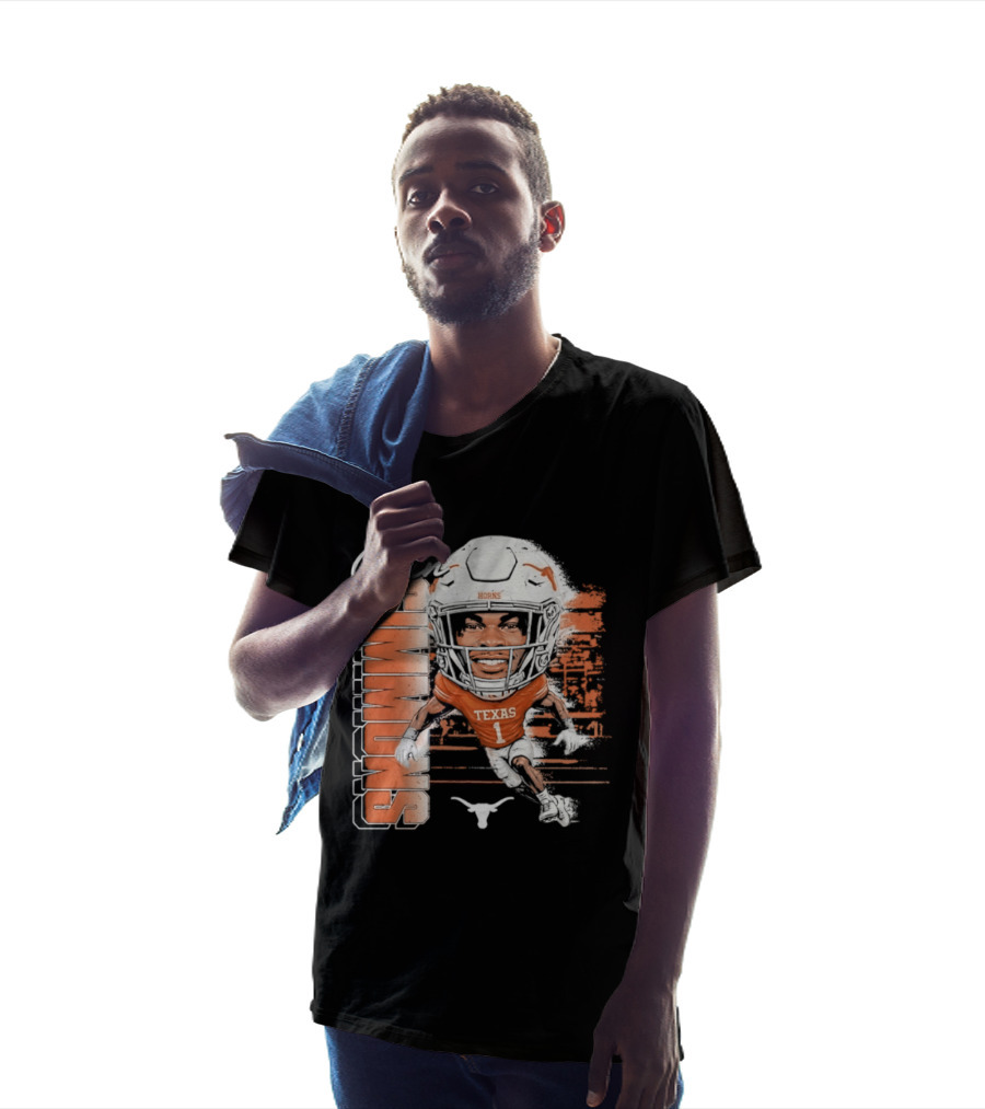 Colin Simmons Texas Longhorns Football Player Number 1 Distressed T-Shirt