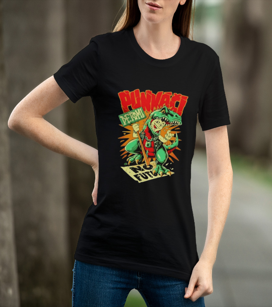 Punkači Deťomi No Future Dinosaur Punk Rock Rebellion T-Shirt