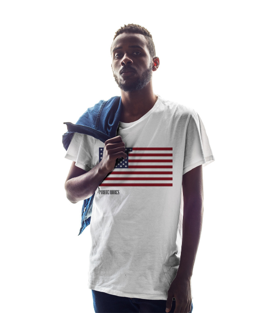 Pirate Wires 1776 American Flag Lunar Position Relative To Earth T-Shirt