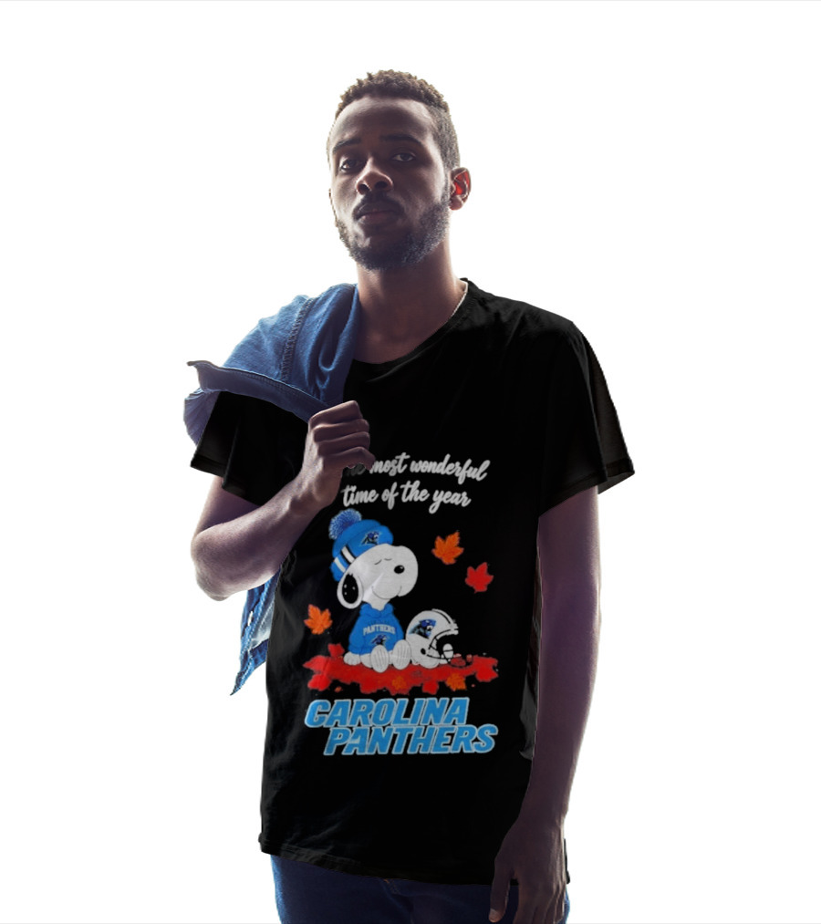 Carolina Panthers Snoopy Fall Halloween 2026 Most Wonderful Time Of The Year T-Shirt