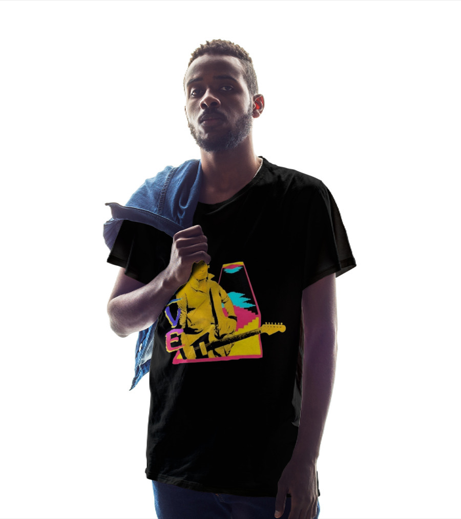 Steve Perry 80s Rock Vibes Retro Guitar T-Shirt
