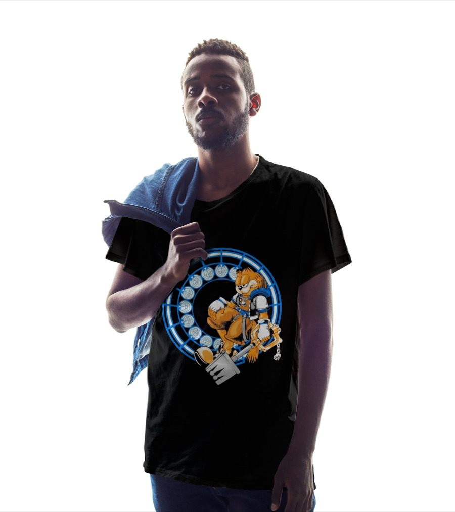 Just Another Heartless Monday Yetee Crossover With Keyblade Wielding Garfiend And Cool Blue Circles T-Shirt