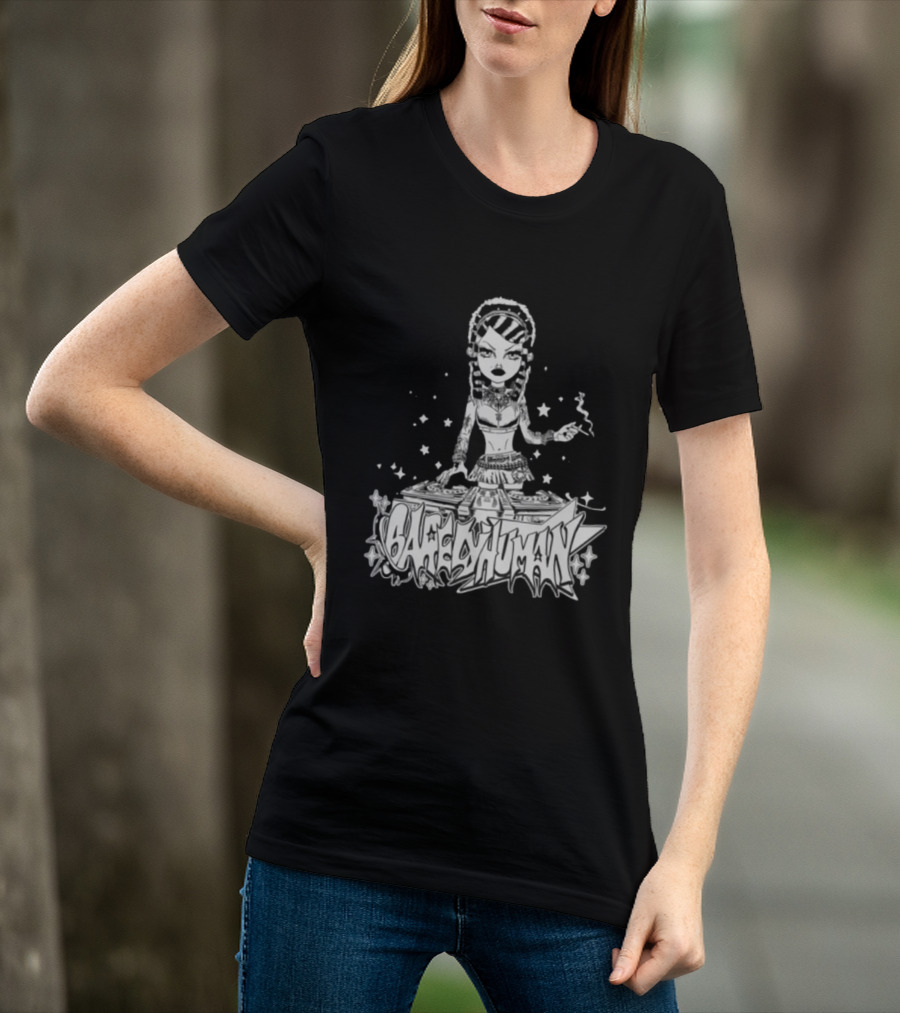 6Arelyhuman Digital Dancer Doll Tattoo Style DJ Aesthetic T-Shirt