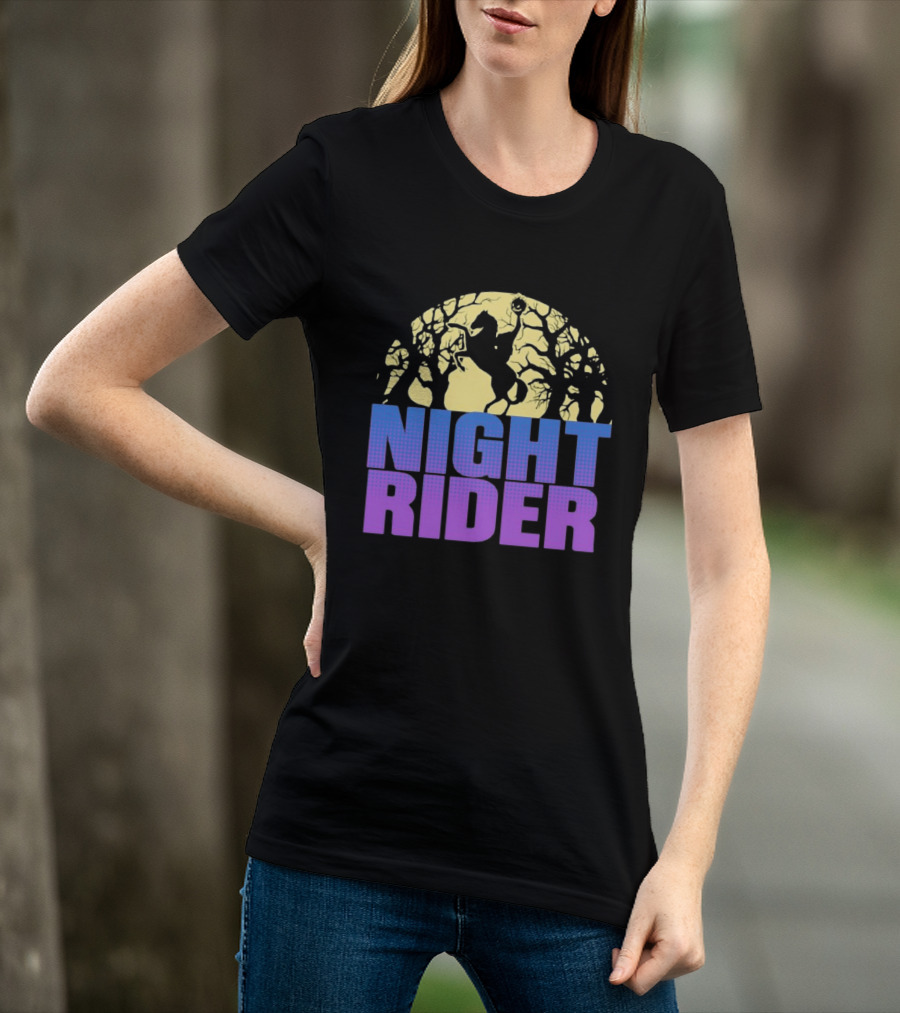 Night Rider Headless Horseman Halloween Moon T-Shirt