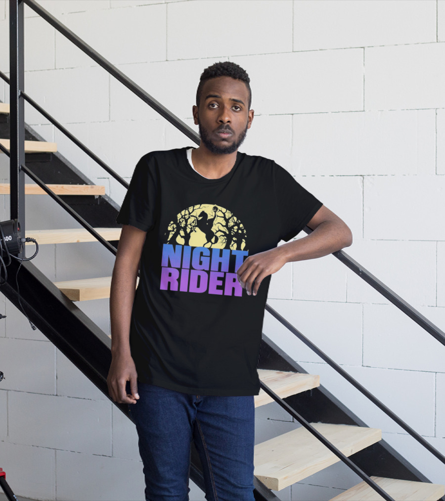 Night Rider Headless Horseman Halloween Moon T-Shirt