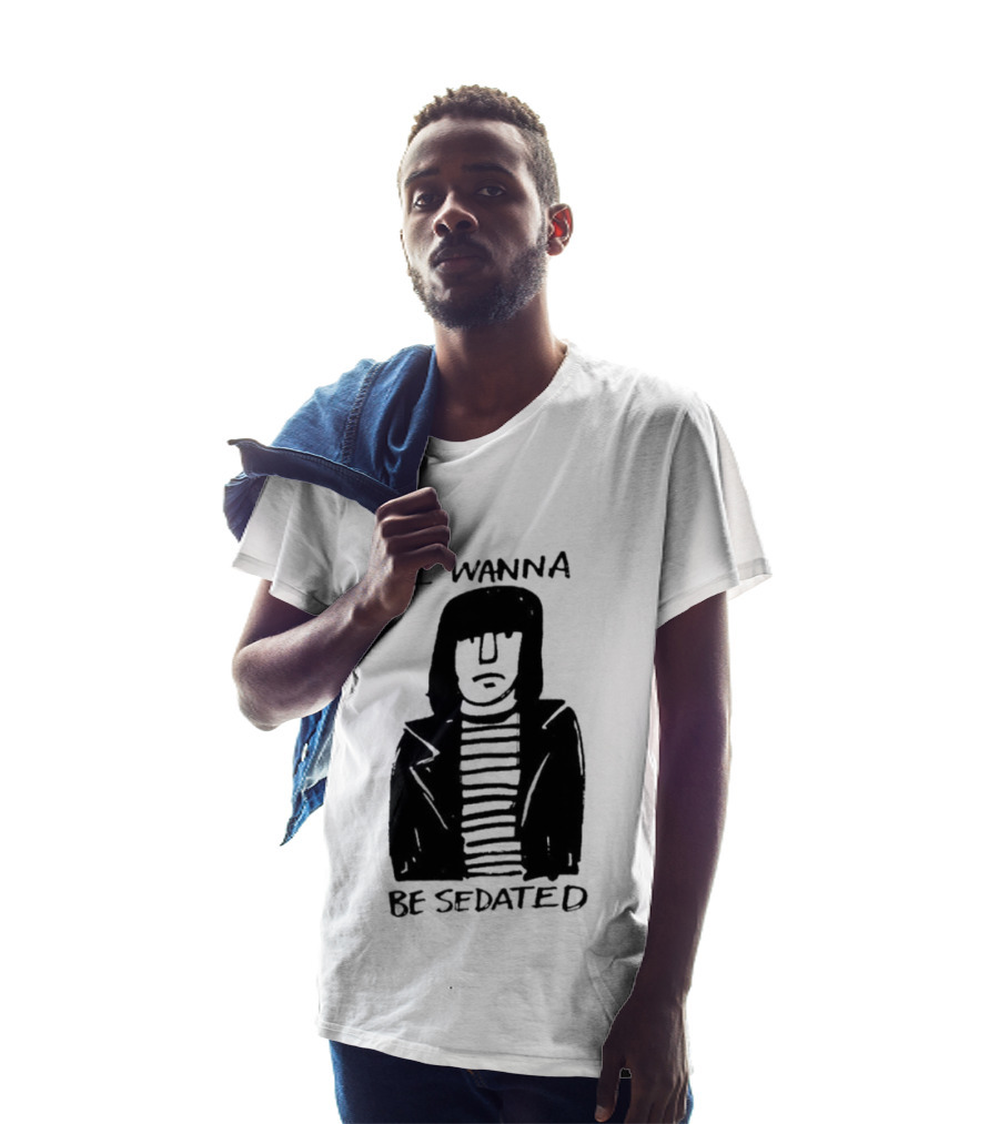 I Wanna Be Sedated Striped Jacket Character Sketch T-Shirt