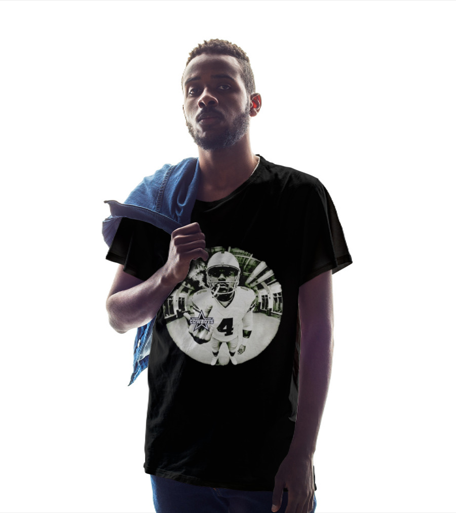 Dak Prescott Cowboys Number 4 Smoking وسط البنية التحتية T-Shirt
