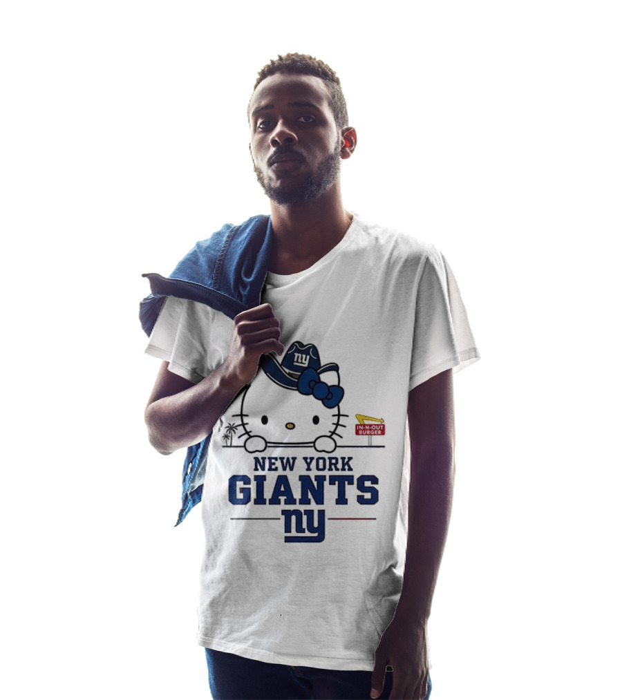 New York Giants Hello Kitty In N Out Burger Collaboration T-Shirt