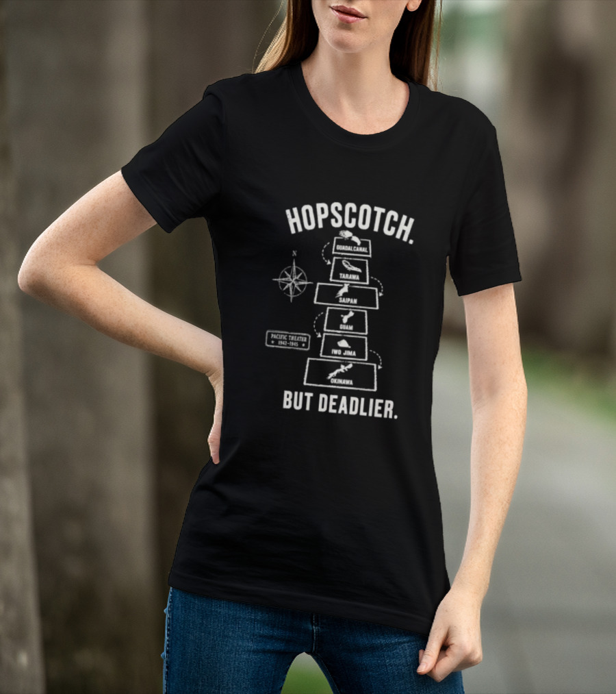 Island Hopping Campaign Hopscotch But Deadlier Pacific Ocean Map Adventure T-Shirt