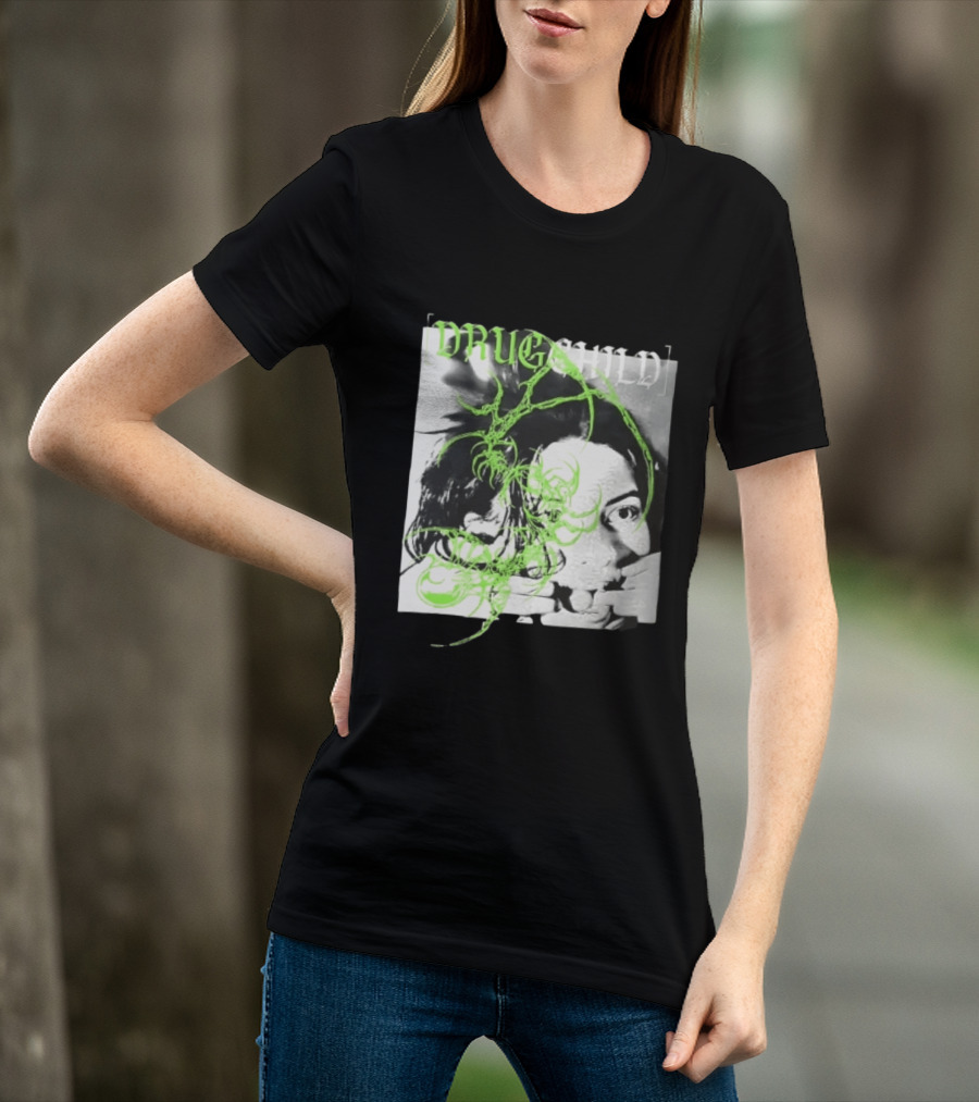 Drugchild Green Cyber Sigilism High Contrast No Depth Just Death And Decay T-Shirt