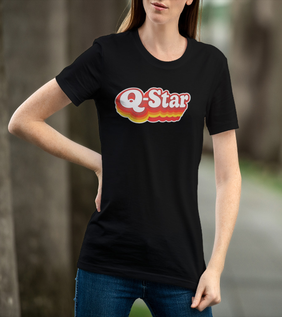 Q Star Vintage Retro Bold Font T-Shirt