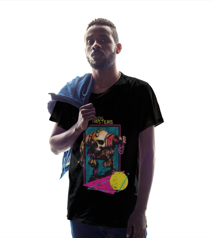 Black Magic Creative Store BMC No Gods No Masters Skull Robot T-Shirt
